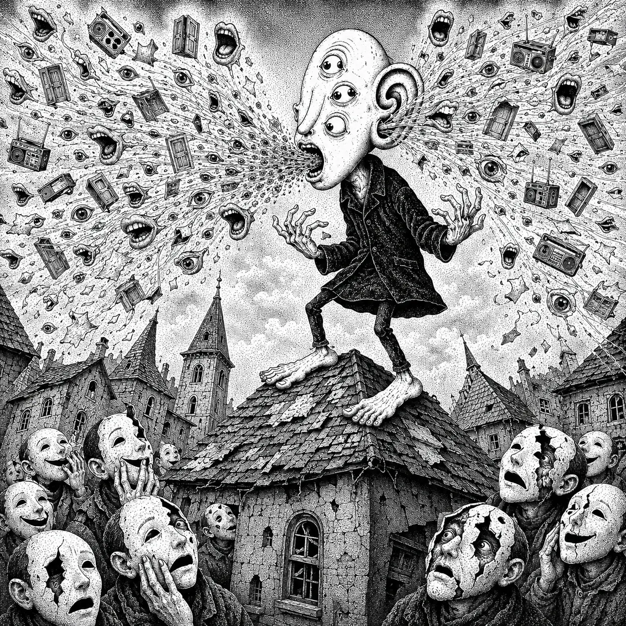 EERZO shouts the stolen truth from a rooftop